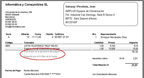 Notas Al Pie Del Albaran